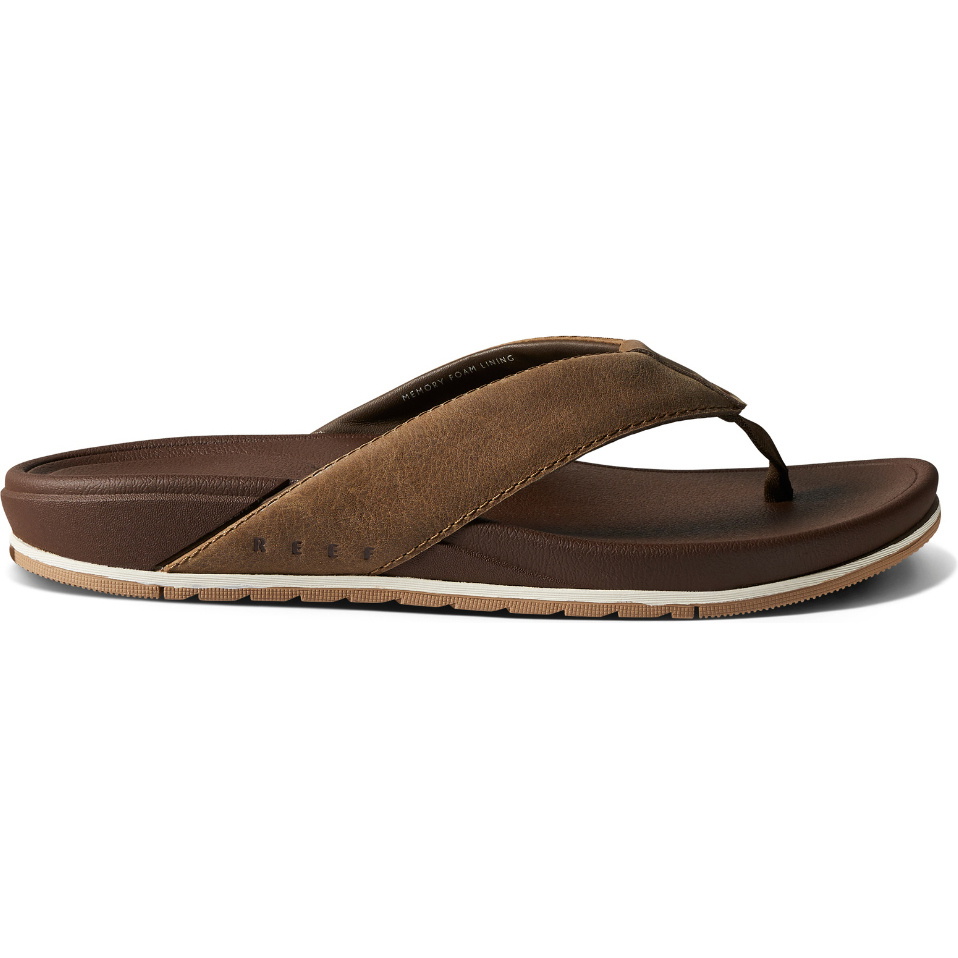 2026 Reef Mens Cushion Bonzer Leather Sandals CJ5506 - Toffee